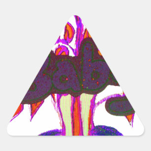 Pegatina Triangular Arte cardíaco keniano: Amo a Kenia