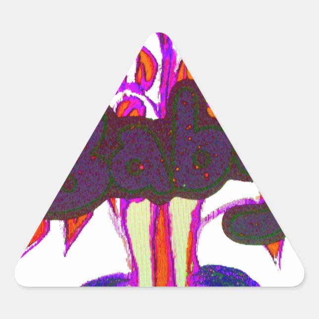 Pegatina Triangular Arte cardíaco keniano: Amo a Kenia (Anverso)