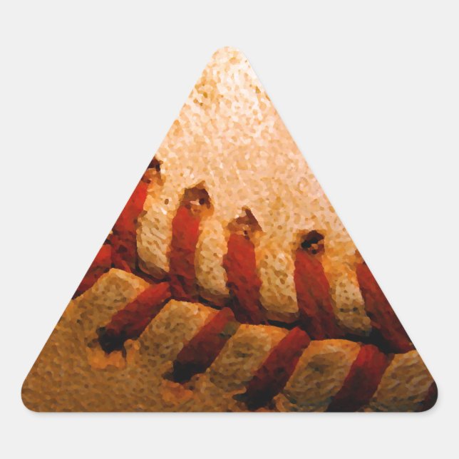 Pegatina Triangular Arte de béisbol (Anverso)
