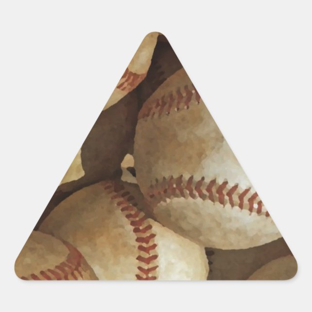 Pegatina Triangular Arte de béisbol de moda (Anverso)