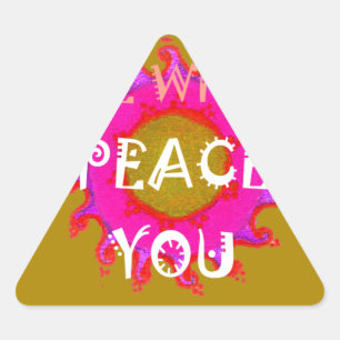 Pegatina Triangular Arte de diseño vectorial inspirador de paz esté co