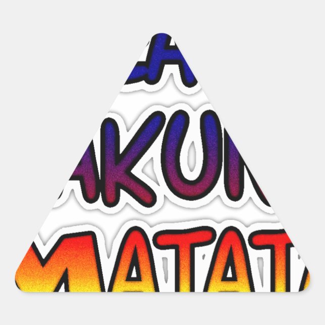 Pegatina Triangular Arte de gradiente de Paz Hakuna Matata (Anverso)