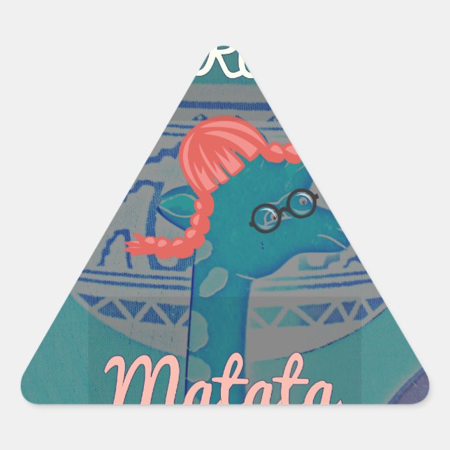 Pegatina Triangular Arte de jirafa lúdico: Un destello africano (Anverso)