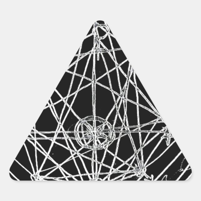 Pegatina Triangular arte de la transmutación alquímica de yaie (Anverso)