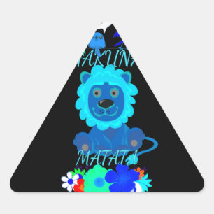 Pegatina Triangular Arte de león Hakuna Matata