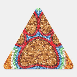 Pegatina Triangular Arte de Paw de Perro de Polo Bajo