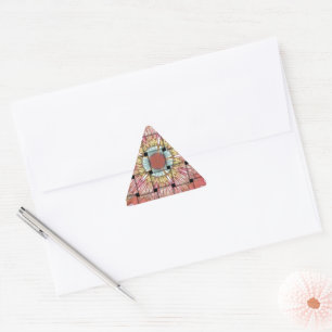 Pegatina Triangular Arte impreso inspirado en África: diseño geométric