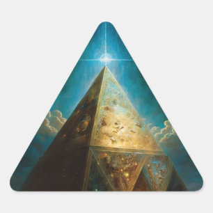 Pegatina Triangular Arte visionario piramidal místico