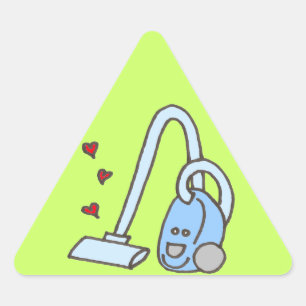 Pegatina Triangular Aspirador con los corazones