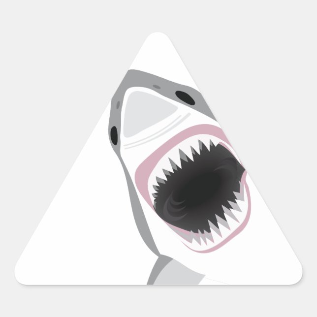 Pegatina Triangular Ataque a tiburones (Anverso)