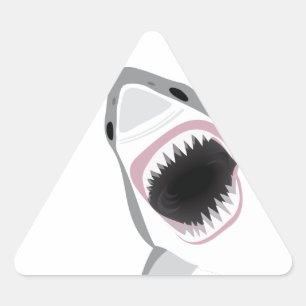 Pegatina Triangular Ataque a tiburones