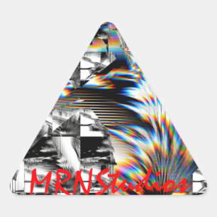 Pegatina Triangular Ataque con arco iris