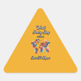Pegatina Triangular Atrévete a rimar. Día Mundial de la Poesía.