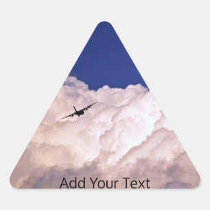 Pegatina Triangular Avión de transporte militar por Shirley Taylor