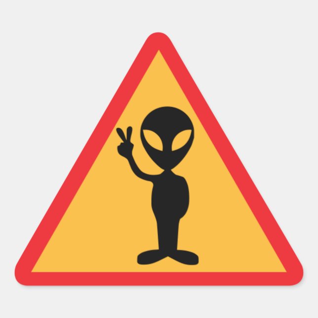 Pegatina Triangular Aviso de Alien (Anverso)