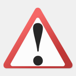 Pegatina Triangular Aviso de exclamación rojo, negro y blanco