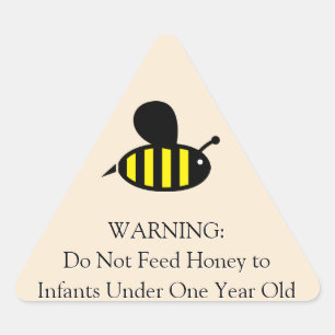 Pegatina Triangular Aviso para bebés de miel Goldenrod
