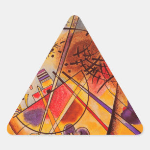 Pegatina Triangular Azul rojo amarillo amarillo marrón de Kandinsky