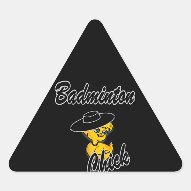 Pegatina Triangular Badminton Chick #4 (Anverso)