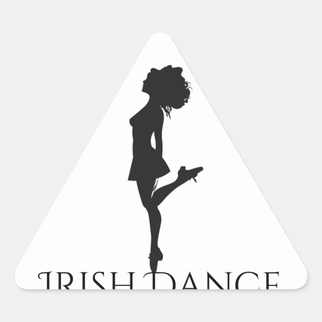 Pegatina Triangular Bailarina irlandesa zapato duro danza negra y blan (Anverso)