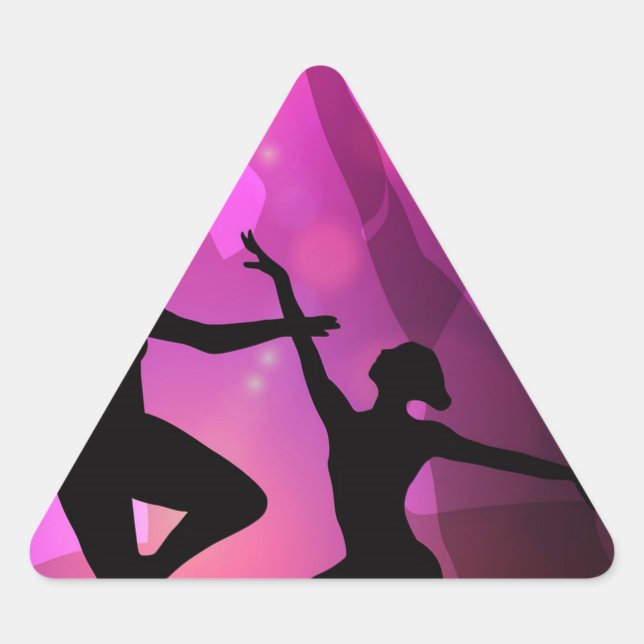 Pegatina Triangular Bailarines de Ballet (Anverso)