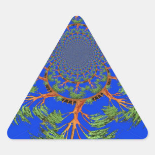 Pegatina Triangular Bajo el cielo azul: La colección del árbol de acac