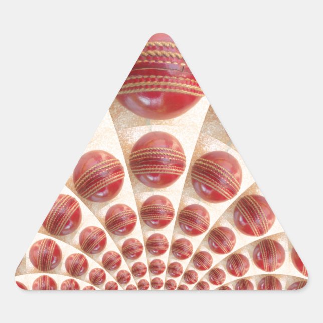 Pegatina Triangular Balas de cricket con ritmo de pelotas de cuero: Ar (Anverso)
