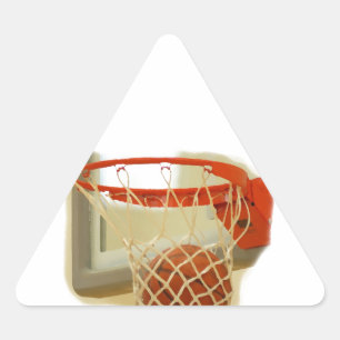 Pegatina Triangular Baloncesto cayendo por encima del aro