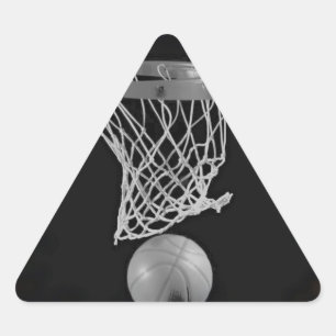 Pegatina Triangular Baloncesto Sepia