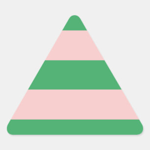 Pegatina Triangular Banda horizontal rosa y verde   Cualquier tamaño  