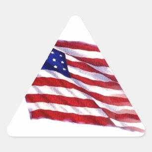 Pegatina Triangular Bandera de Estados Unidos ondeando