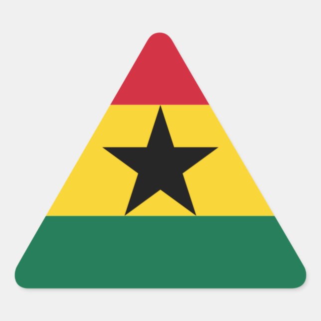Pegatina Triangular Bandera de Ghana (Anverso)