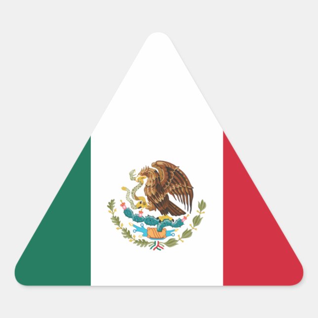 Pegatina Triangular Bandera de México (Anverso)