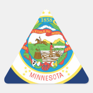 Pegatina Triangular Bandera De Minnesota