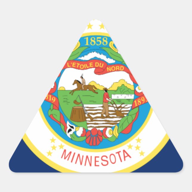 Pegatina Triangular Bandera De Minnesota (Anverso)