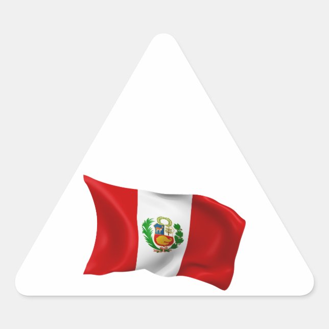 Pegatina Triangular Bandera de Perú (Anverso)