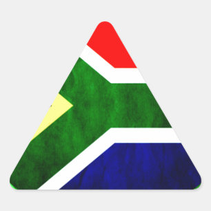Pegatina Triangular Bandera de Sudáfrica: Dinámico Swirl Motif