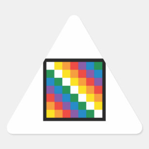 PEGATINA TRIANGULAR BANDERA DE WIPHALA BOLIVIA