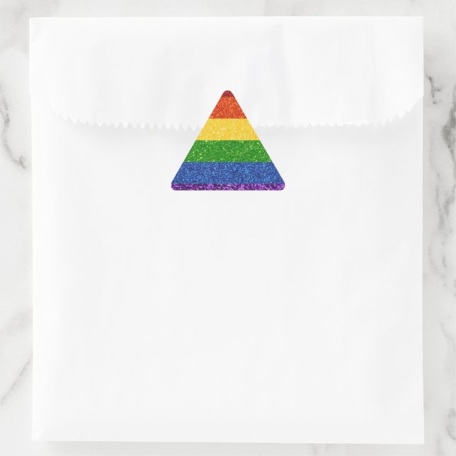 Pegatina Triangular Bandera del orgullo gay Purpurina LGBT (Bolso)