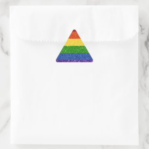 Pegatina Triangular Bandera del orgullo gay Purpurina LGBT