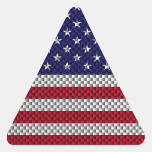 Pegatina Triangular Bandera estadounidense en la impresión de estilo d