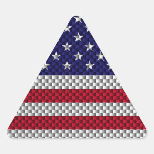 Pegatina Triangular Bandera estadounidense en la impresión de estilo d