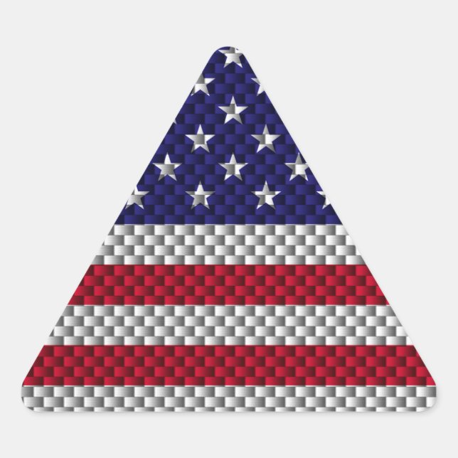 Pegatina Triangular Bandera estadounidense en la impresión de estilo d (Anverso)