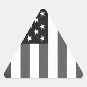 Pegatina Triangular Bandera estadounidense negra y blanca