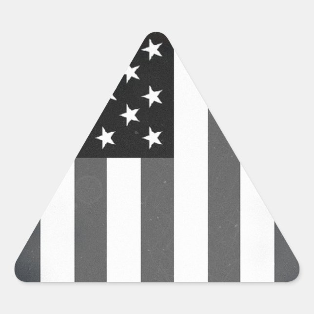 Pegatina Triangular Bandera estadounidense negra y blanca (Anverso)