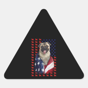 Pegatina Triangular Bandera estadounidense Puggy USA
