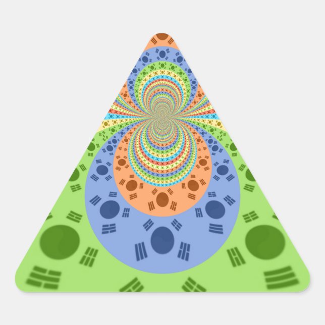 Pegatina Triangular Bandera surcoreana inspira arte abstracto (Anverso)