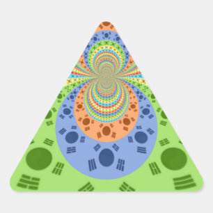 Pegatina Triangular Bandera surcoreana inspira arte abstracto