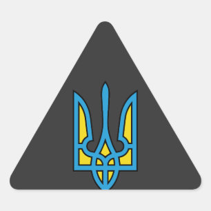 Pegatina Triangular Bandera ucraniana, bandera de Ucrania, orgulloso d