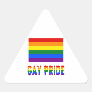 Pegatina Triangular Bandera y palabras del Orgullo Gay